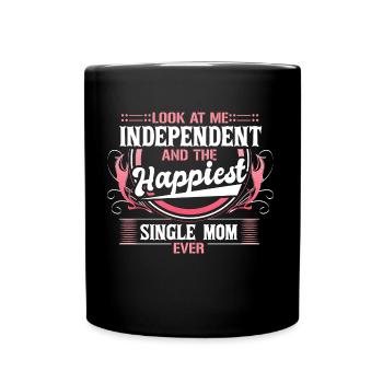Alleinerziehende Mutter Alleinerziehend Geschenk - Tasse einfarbig - Schwarz - Vorne
