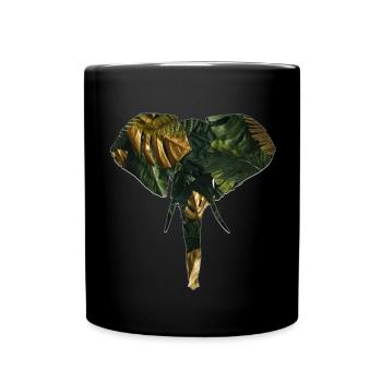 Éléphant dans la jungle - Mug uni - noir - Devant