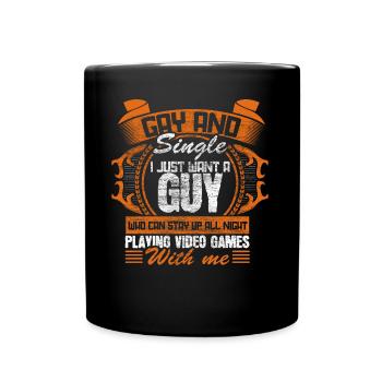 Gay Single LGBT+ Pride Geschenkidee - Tasse einfarbig - Schwarz - Vorne