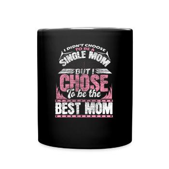 Alleinerziehende Mutter - Tasse einfarbig - Schwarz - Vorne