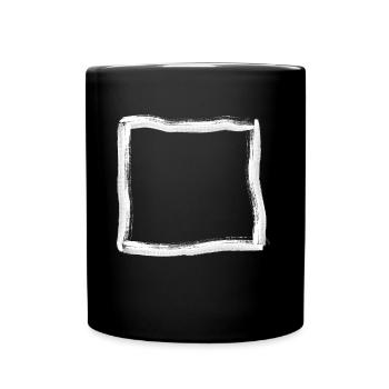 Lignes de cadre de contour de pinceau blanc - Mug uni - noir - Devant