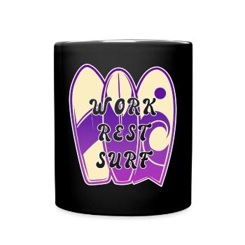 Design de dicton surf - Mug uni - noir - Devant
