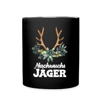 Nachwuchs Jäger Nachwuchsjäger Jagd Papa Jägerin - Tasse einfarbig - Schwarz - Vorne