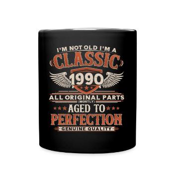 1990 Vintage Vintage Birthday Gift Retro - Full Colour Mug - black - Front