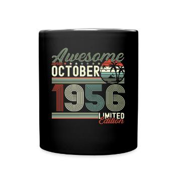 Awesome Oktober 1956 66. Geburtstag Geschenk - Tasse einfarbig - Schwarz - Vorne