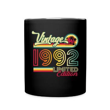 Original vintage 1992 30th birthday gift - Full Colour Mug - black - Front