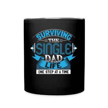 Père célibataire Papa Cadeau - Mug uni - noir - Devant