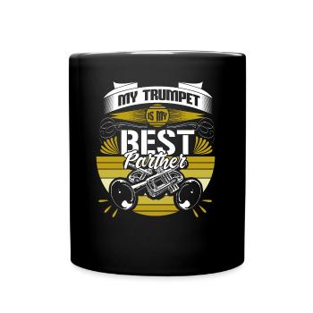 Trompette Trompettiste Musicien Idée Cadeau - Mug uni - noir - Devant