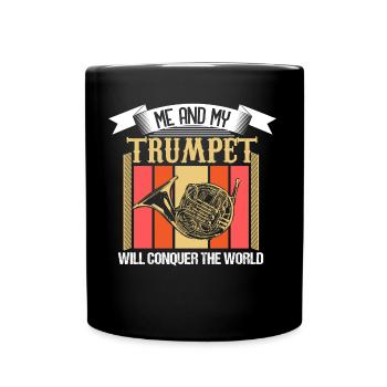 Trompete Musikinstrument Blaskapelle Geschenkidee - Tasse einfarbig - Schwarz - Vorne