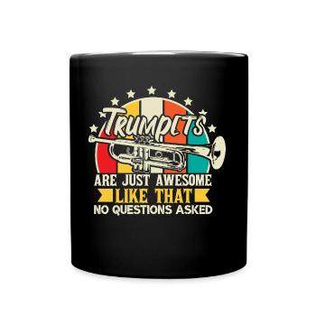 Trompete Trompetenspieler - Tasse einfarbig - Schwarz - Vorne