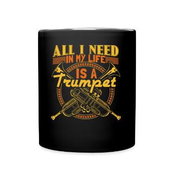 Trompete Trompetenspieler Geschenk - Tasse einfarbig - Schwarz - Vorne