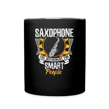 Saxophon Instrument Musik Geschenkidee - Tasse einfarbig - Schwarz - Vorne