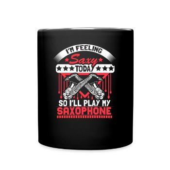 Saxophone Brass Band Band Cadeau - Mug uni - noir - Devant