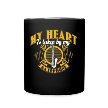 Saxophon Instrument Musiker Geschenkidee - Tasse einfarbig - Schwarz - Vorne