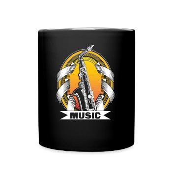 Saxophon Blues Konzert Geschenkidee - Tasse einfarbig - Schwarz - Vorne