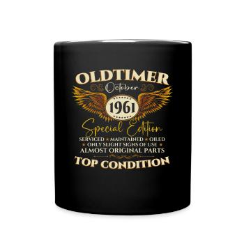 Oldtimer October 1961 61st birthday gift - Full Colour Mug - black - Front