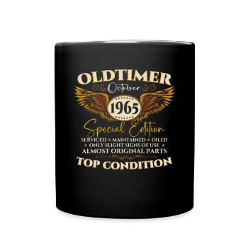 Oldtimer October 1965 57th birthday gift - Full Colour Mug - black - Front