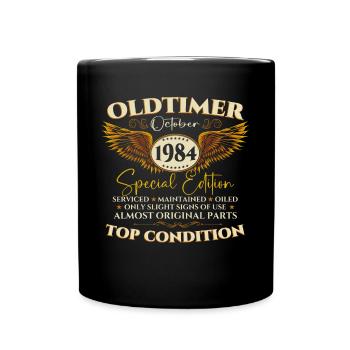 Oldtimer Octobre 1984 Cadeau de 38e anniversaire - Mug uni - noir - Devant