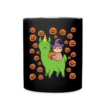 Halloween Sloth Witch - Full Colour Mug - black - Front