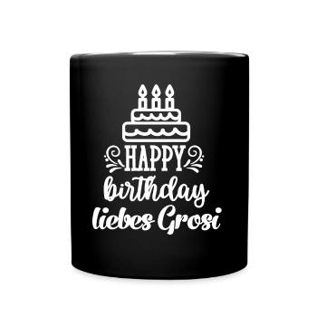 Happy Birthday liebes Grosi Oma Schweiz Grosi - Tasse einfarbig - Schwarz - Vorne