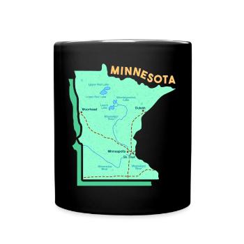 Karte von Minnesota Design für stolze Minnesotaner - Tasse einfarbig - Schwarz - Vorne