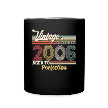 October Vintage 2006 16th Birthday Gift Cool - Full Colour Mug - black - Front