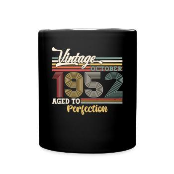 Octobre Né 1952 70e anniversaire Cadeau Cool - Mug uni - noir - Devant