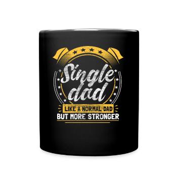 Alleinerziehender Vater Papi Kinder - Tasse einfarbig - Schwarz - Vorne
