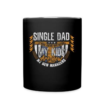 Père célibataire Papa Parents Idée cadeau - Mug uni - noir - Devant