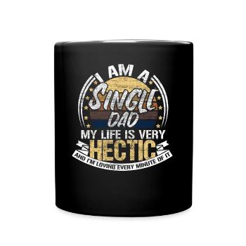 Famille monoparentale Père Fils - Mug uni - noir - Devant