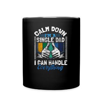 Alleinerziehender Vater Kinder - Tasse einfarbig - Schwarz - Vorne