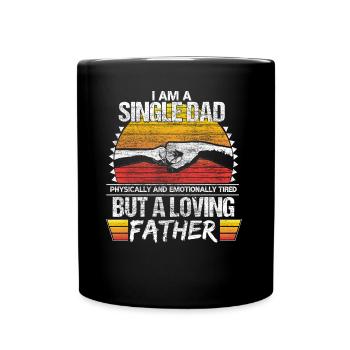 Single Father Single Dad Gift Idea - Full Colour Mug - black - Front