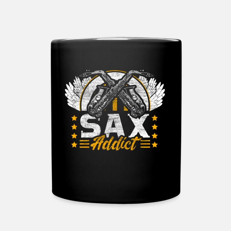 Saxophon Jazz Musik Geschenkidee - Tasse einfarbig - Schwarz