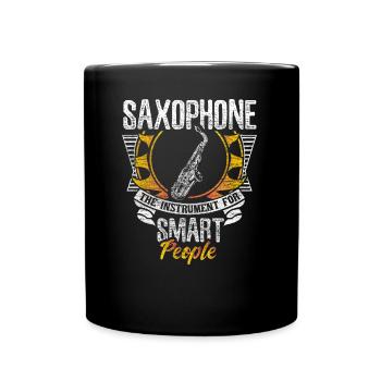 Saxophone Instrument à vent Musique Idée Cadeau - Mug uni - noir - Devant