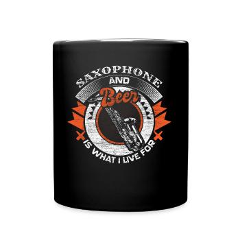 Saxophone Jazz Musician Gift - Full Colour Mug - black - Front
