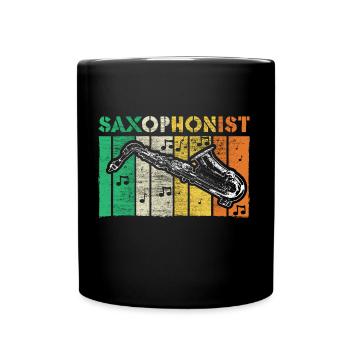 Saxophone Instrument à vent Idée cadeau musicale - Mug uni - noir - Devant