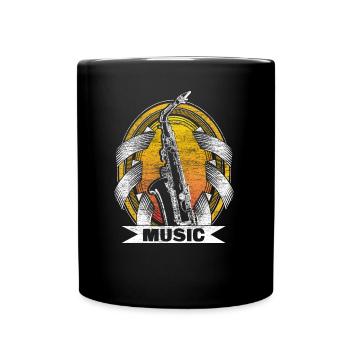 Saxophone Saxophoniste Musique Idée Cadeau - Mug uni - noir - Devant