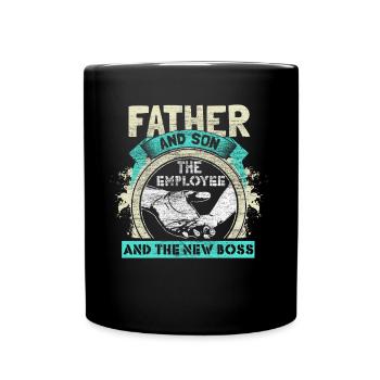 Père Fils Nouveau-né Idée cadeau de famille - Mug uni - noir - Devant