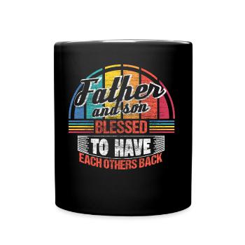 Vater und Sohn Eltern Dad Geschenkidee - Tasse einfarbig - Schwarz - Vorne