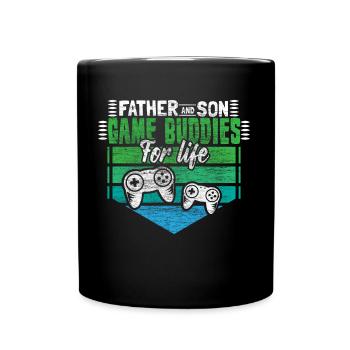 Famille père et fils - Mug uni - noir - Devant