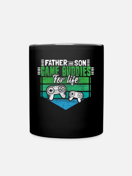 Vater und Sohn Familie - Tasse einfarbig - Schwarz