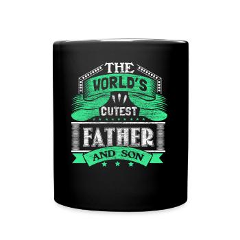 Vater & Sohn Baby Dad Geschenkidee - Tasse einfarbig - Schwarz - Vorne