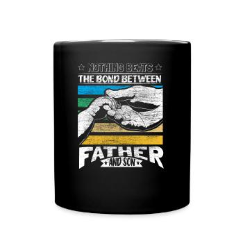 Vater und Sohn Geschenkidee - Tasse einfarbig - Schwarz - Vorne