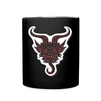 Grüße Krampus Weihnachtsdämon - Gruss Vom Krampus - Tasse einfarbig - Schwarz - Vorne