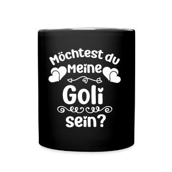 Möchtest du meine Goli sein Patentante Österreich - Tasse einfarbig - Schwarz - Vorne
