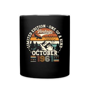 Original October 1961 61st Birthday Gift Cool - Full Colour Mug - black - Front
