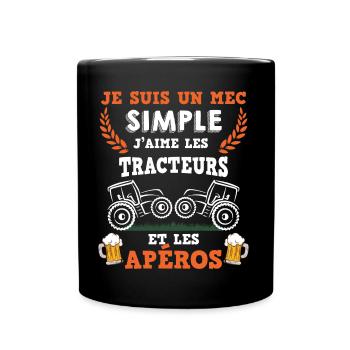 Les Tracteurs Et Les Apéros - Mug uni - noir - Devant