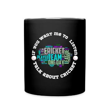Cricket Team Word Cloud OneDay Layout - Full Colour Mug - black - Front