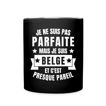 Belgique, je suis Belge, Belgique humour - Mug uni - noir - Devant