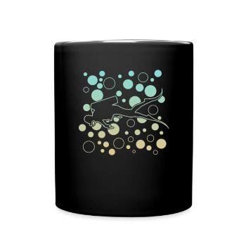 diving scuba diver - Tasse einfarbig - Schwarz - Vorne
